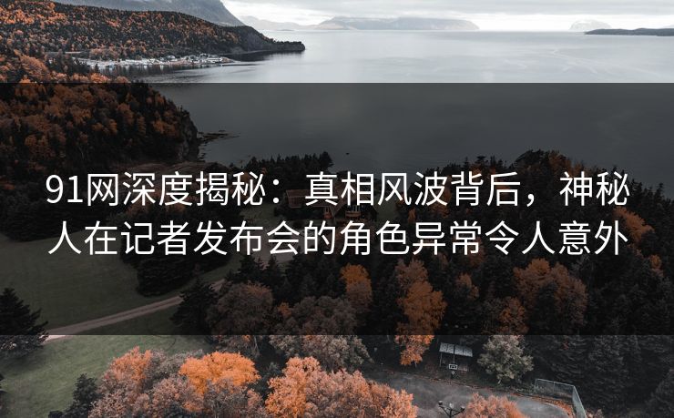 91网深度揭秘：真相风波背后，神秘人在记者发布会的角色异常令人意外