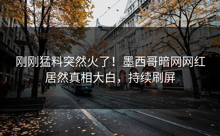 刚刚猛料突然火了！墨西哥暗网网红居然真相大白，持续刷屏