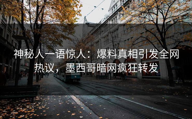 神秘人一语惊人：爆料真相引发全网热议，墨西哥暗网疯狂转发
