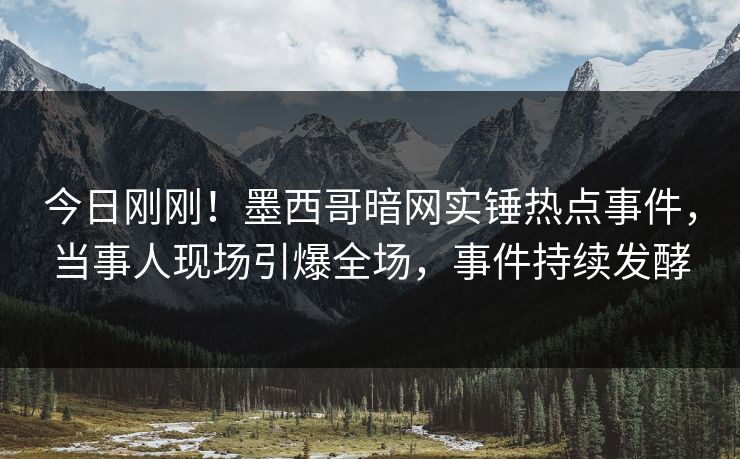 今日刚刚！墨西哥暗网实锤热点事件，当事人现场引爆全场，事件持续发酵