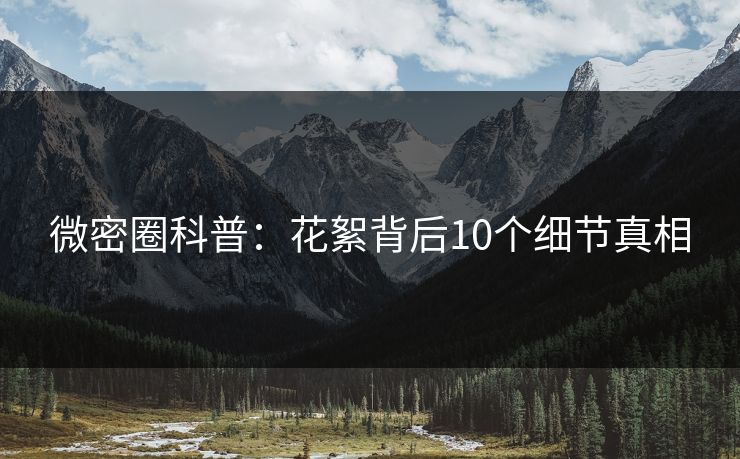 微密圈科普：花絮背后10个细节真相